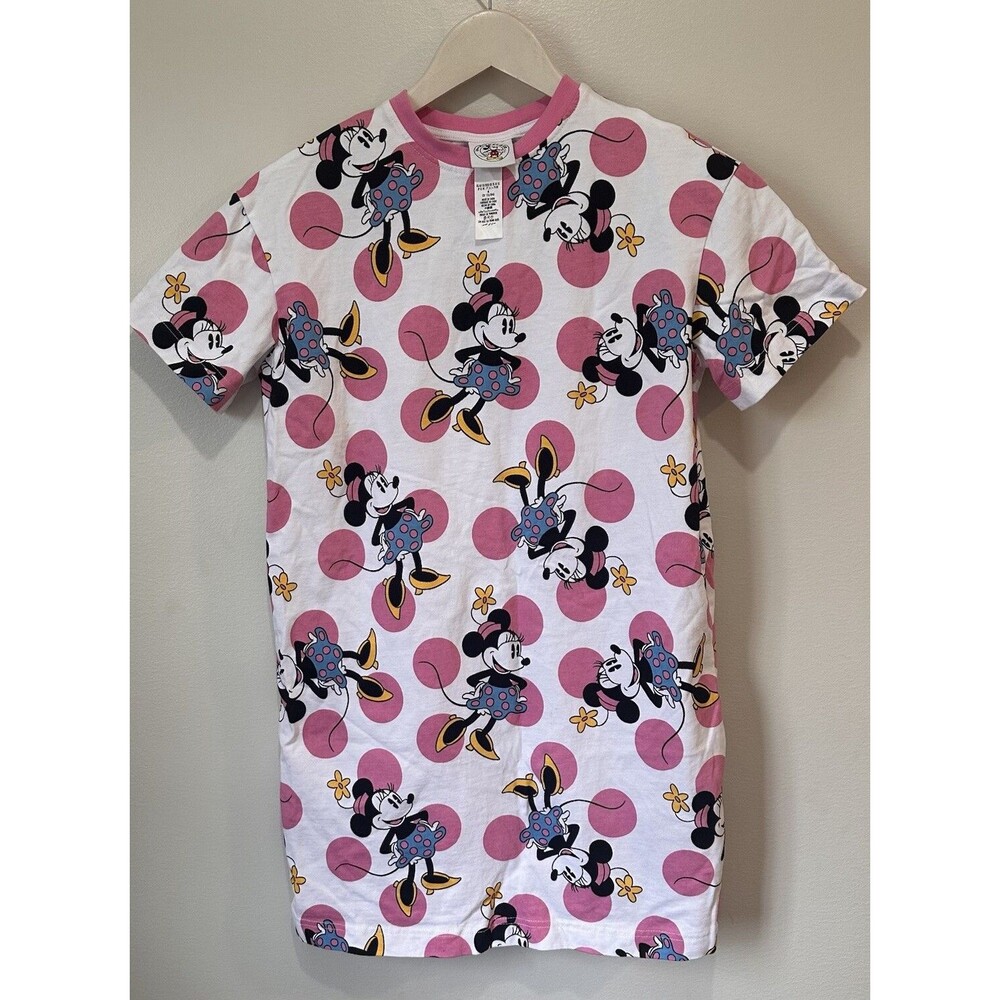 Minnie Mouse Polka Dot T-shirt Dress Disney Mickey & Co Women’s Size Small